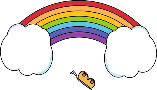 Rainbow Clip Art - Cute Butterfly Clip Arts (550x315)