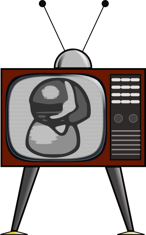 Black And White Tv - Tegning Av En Tv (512x821)