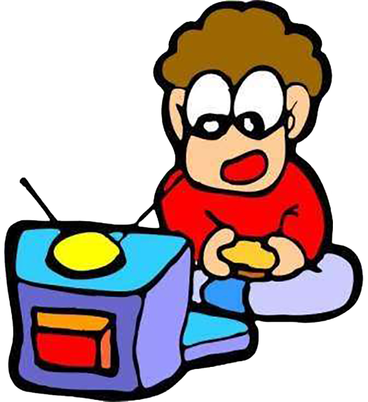 Child Television Clip Art - Png Animated Children Watching Tv (525x573)