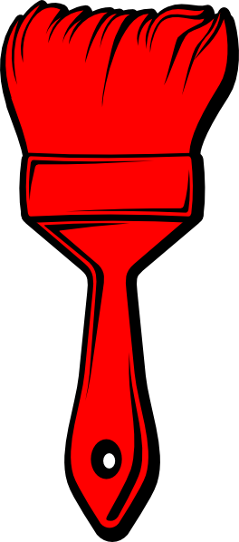 Red Paint Brush Clip Art (264x598)