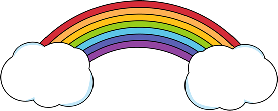 Rainbow Clip Art - Rainbow Clipart With Clouds (550x221)