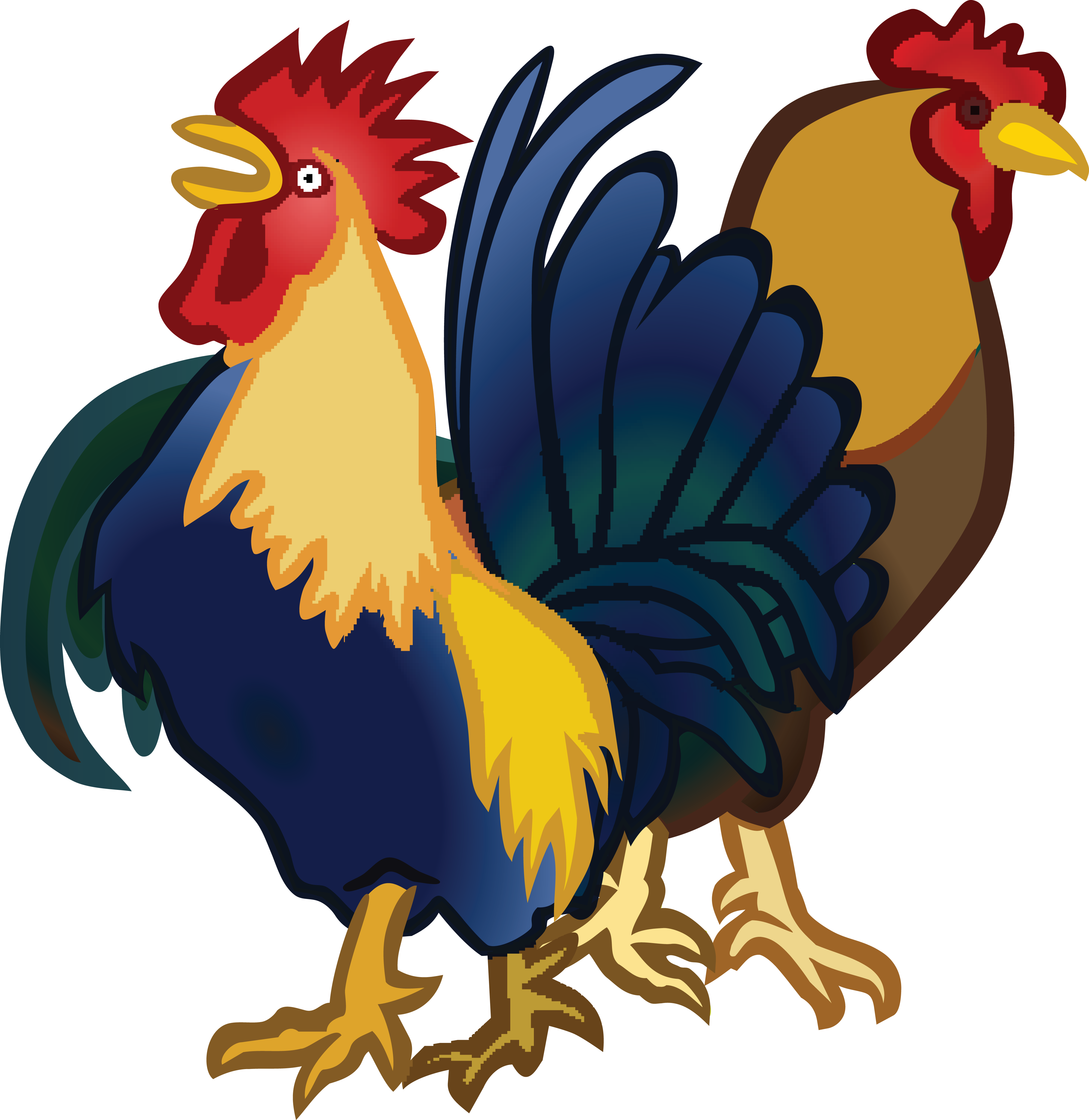 Free Clipart Of A Rooster And Hen - Free Clipart Of A Rooster And Hen (4000x4115)