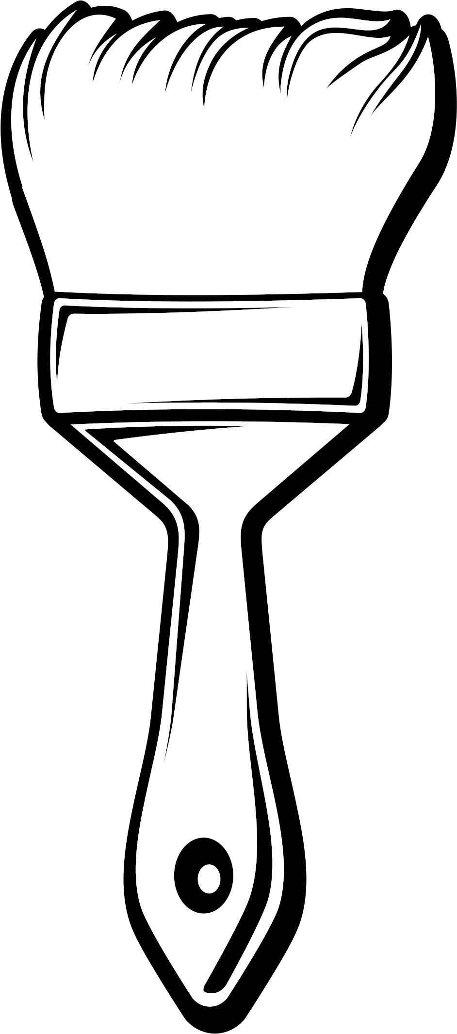 Paint Brush Coloring Page - Paint Brush Clipart Black And White (1091x2400)