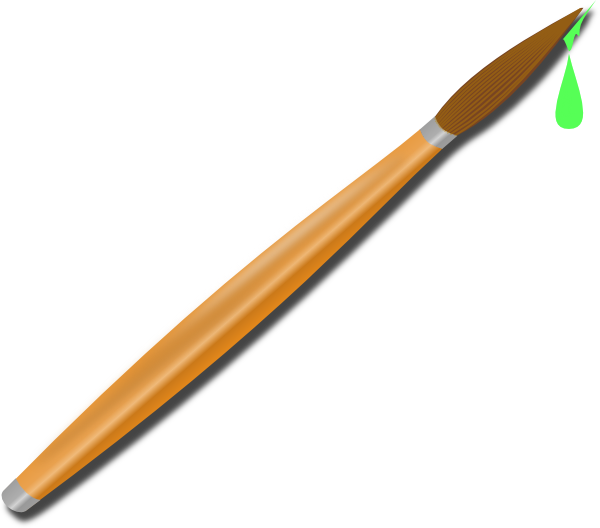 Paintbrush Paint Brush Clip Art Free Clipartix - Atlanta Braves Bat (600x528)