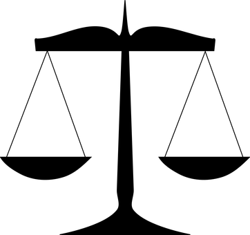 Scales Law Justice Balance Weight Court Sc - Scales Of Justice Clip Art (362x340)