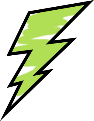 Green Painted Lightning Bolt - Paint A Lightning Bolt (309x400)