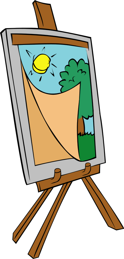 Paint Free Image At Clker Vector Clip Art Image - Painting On Easel Clipart (431x900)