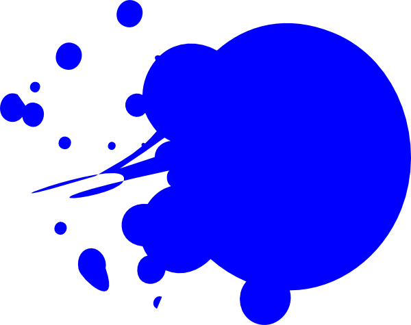 Paint Clipart Blue - Paint Splatter Clipart (600x475)