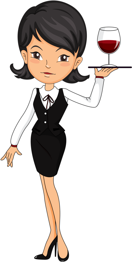 Cozinheiros - Woman Waitress Clipart (530x1024)
