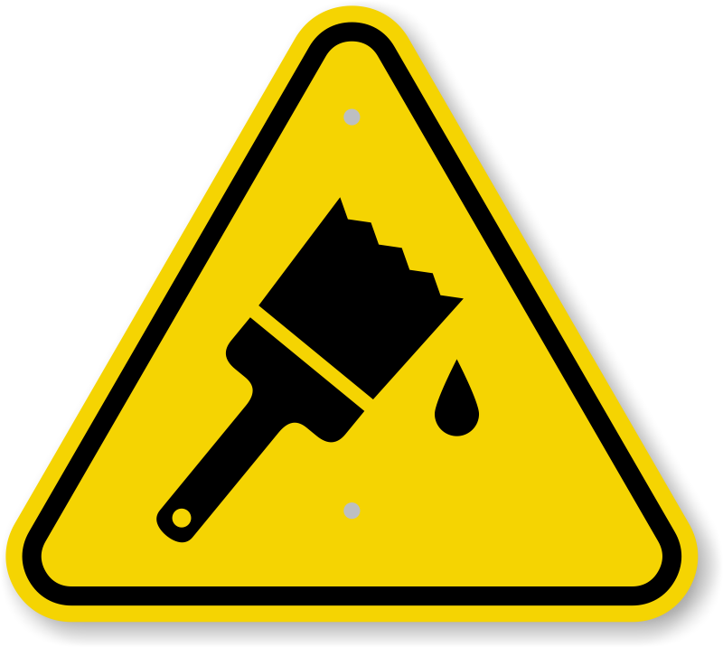 Caution Wet Paint - Empresa De Camera De Segurança (800x716)