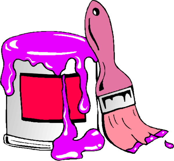 Paint Can And Brush Clipart Kid - Paint Can Clip Art (600x553)