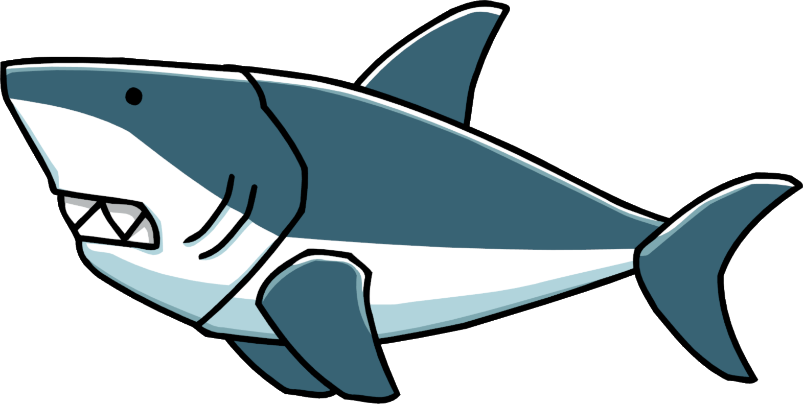 Shark Clipart Png Transparent - Great White Shark Clip Art (1571x791)
