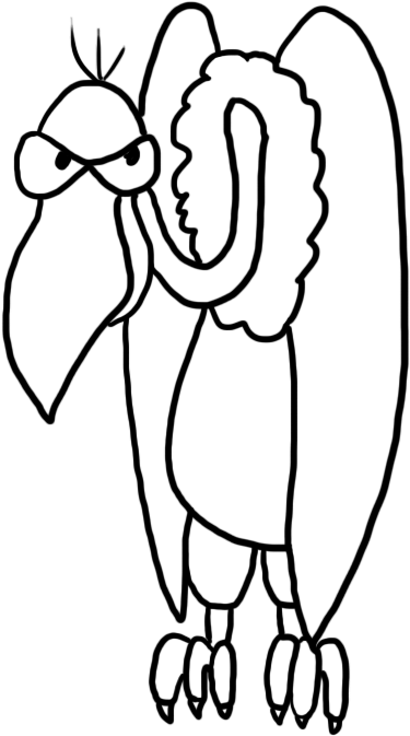 Vulture Drawing In Color - Vulture (558x886)