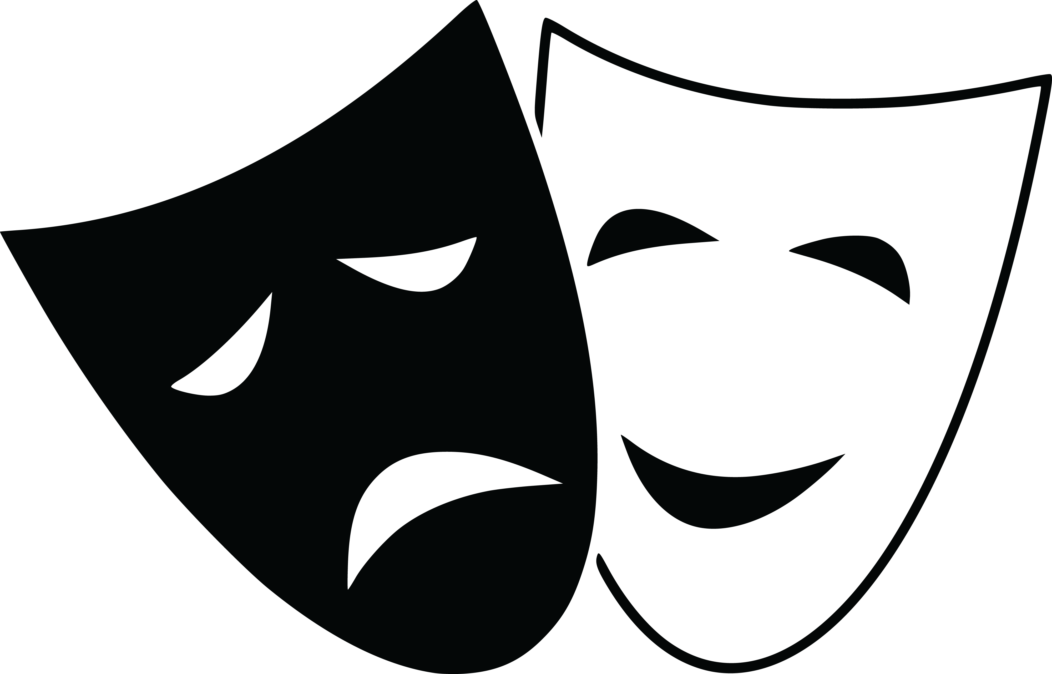 - Eps, - Svg, - Free Clipart Of Theater Masks - Comedy And Tragedy Masks (4000x2563)