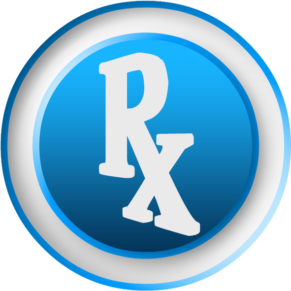 3d White Rx Pharmacist Symbol Clipart Image - Pharmacy Symbol Clip Art (600x600)