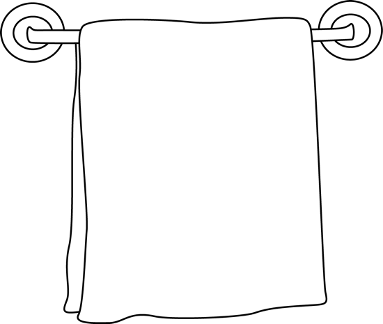 Towel Clip Art - Black And White Picture Of Towel (550x465)