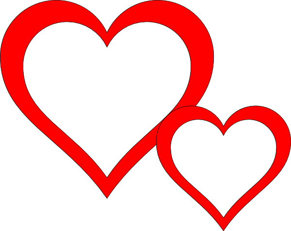 Heart Black And White Heart Clipart Black And White - Red And White Heart (600x475)