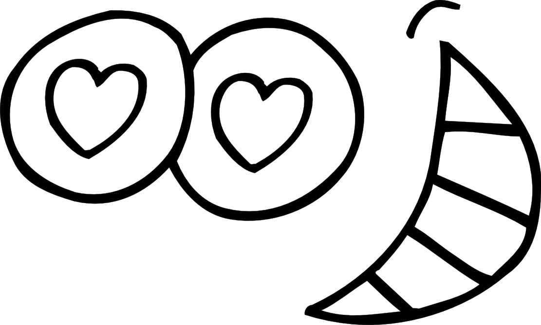 Eye Coloring Pages For Kids 21 Eye Coloring Pages Two - Heart Eyes Black And White (1111x669)