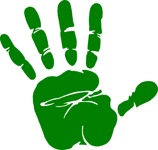 Handprint Clipart Kids Handprint Clipart Clipart Panda - Dark Green Handprint (600x569)