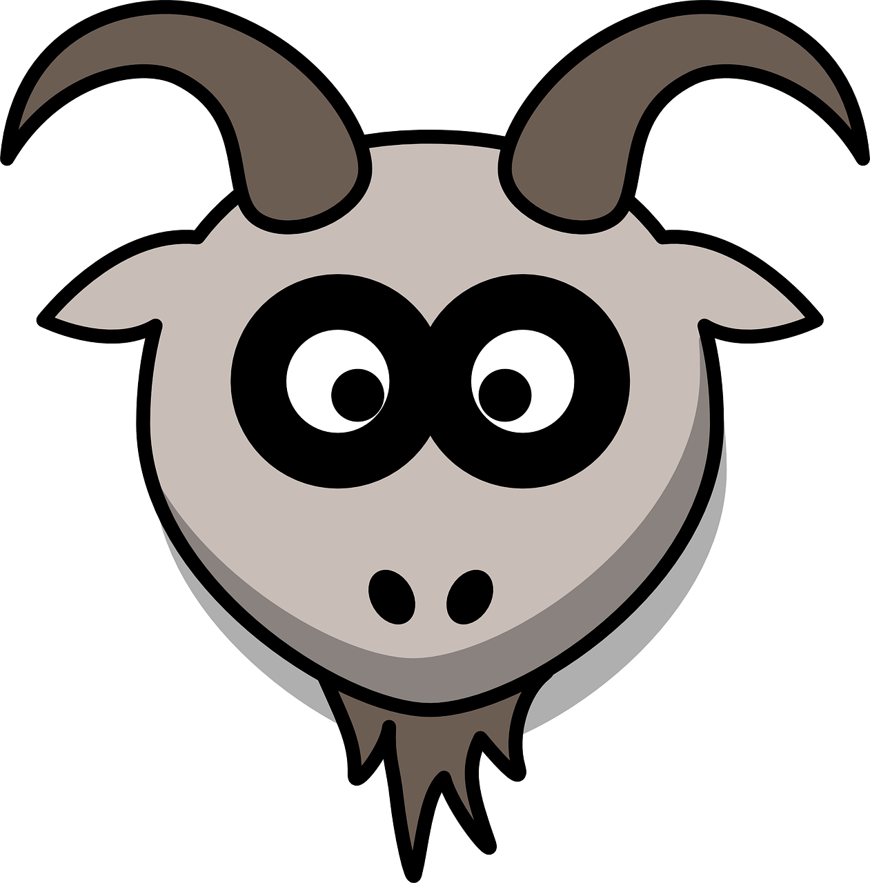 Mask Clipart Goat - Cartoon Goat (1261x1280)