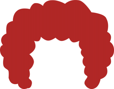 Red Afro Wigs Clipart Png Images - Afro Hair Clip Art (400x311)