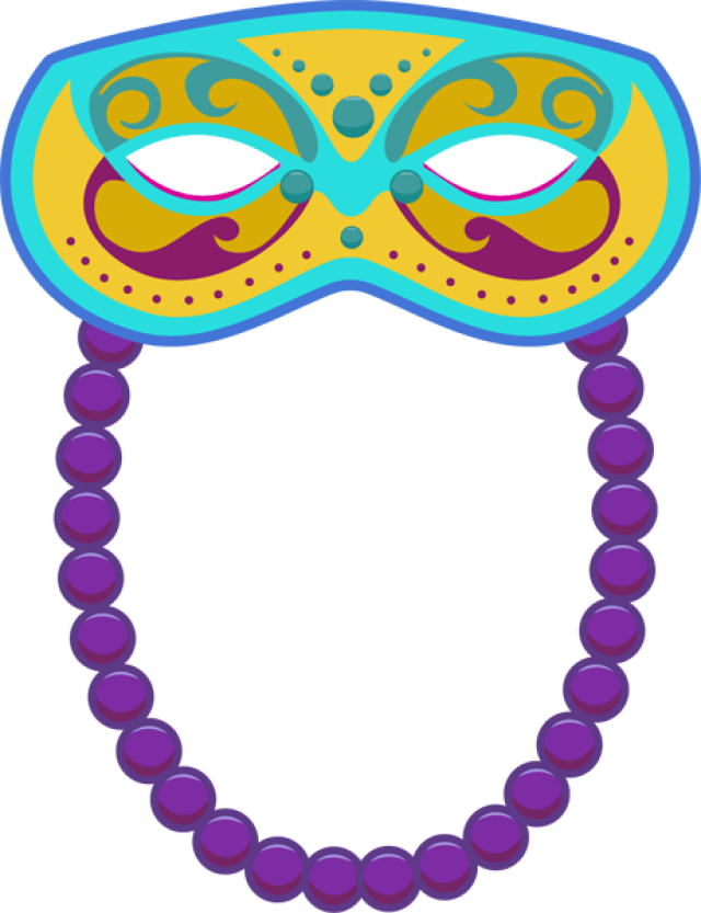 Clip Art Of Mardi Gras Mask Clipart Clipart Image - Necklace Onesie Svg (640x833)