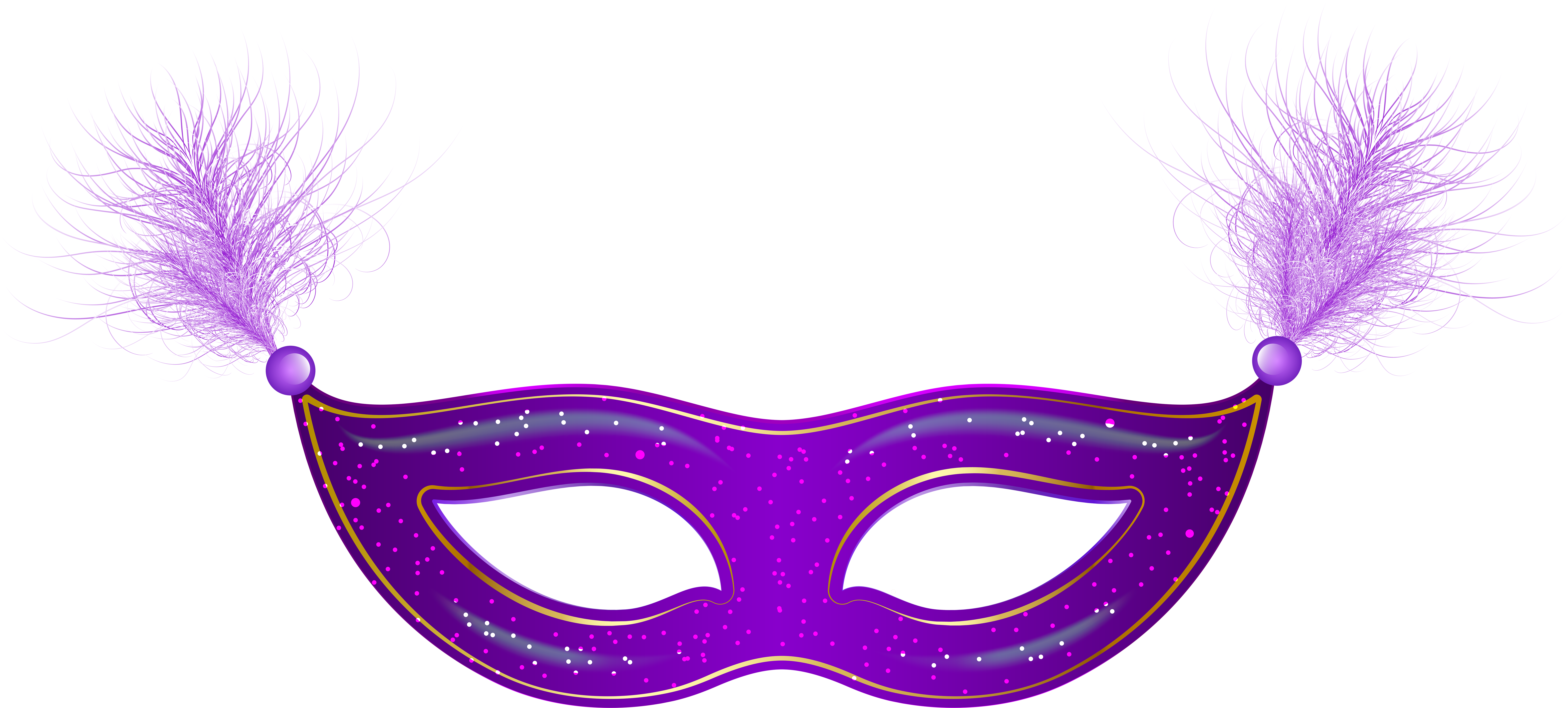 Masks Clipart Clip Art Transparent - Purple Masquerade Mask Art (8000x3695)