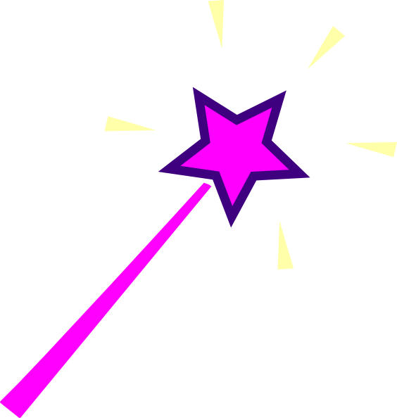Purple Clipart Wand - Adobe Illustrator Reflect Tool (564x594)