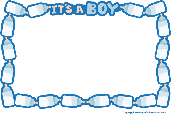 Baby Shower Clipart - Invitation Border Baby Shower Boy (577x385)