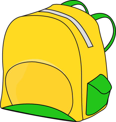 Products Clipart Bookbag - Yellow Backpack Clipart (466x491)