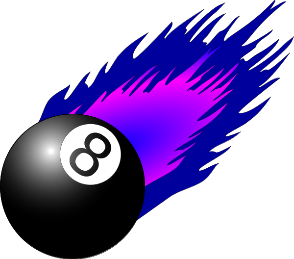 Magic Eight Ball Clipart - Flames Clip Art (600x528)