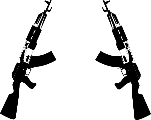 Clipart Info - Guns Crossed Transparent Background (600x475)