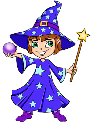 Ideal Wizard Clipart Free Magic Wizard Halloween Cartoon - Female Wizard Clipart (400x400)