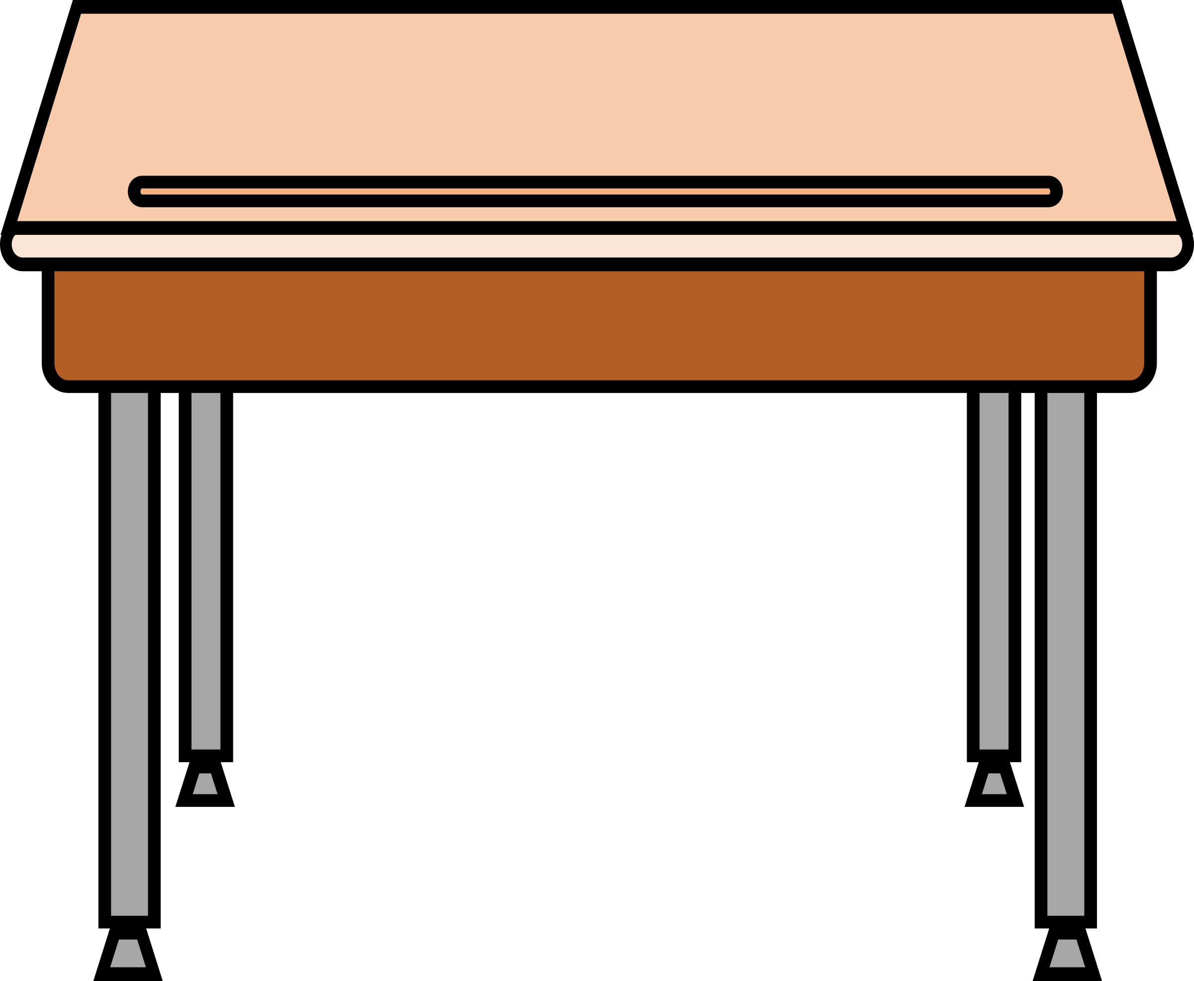 Desk School Cliparts - Desk Clipart (2400x1972)