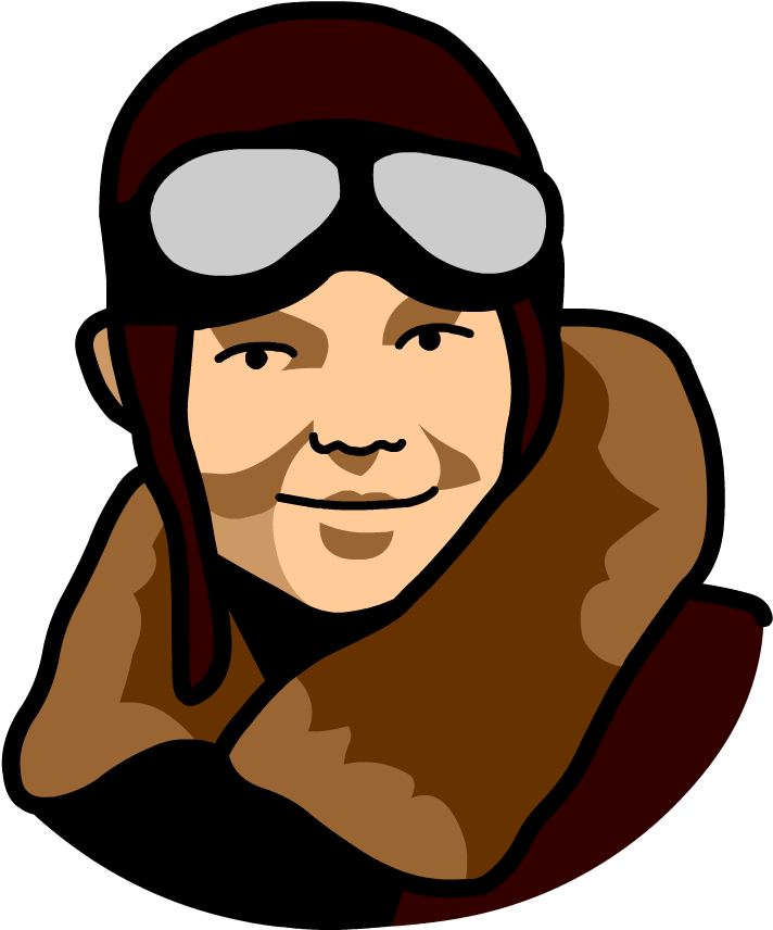 Flight Adventure&flight School - Amelia Earhart Cartoon Drawing (880x880)