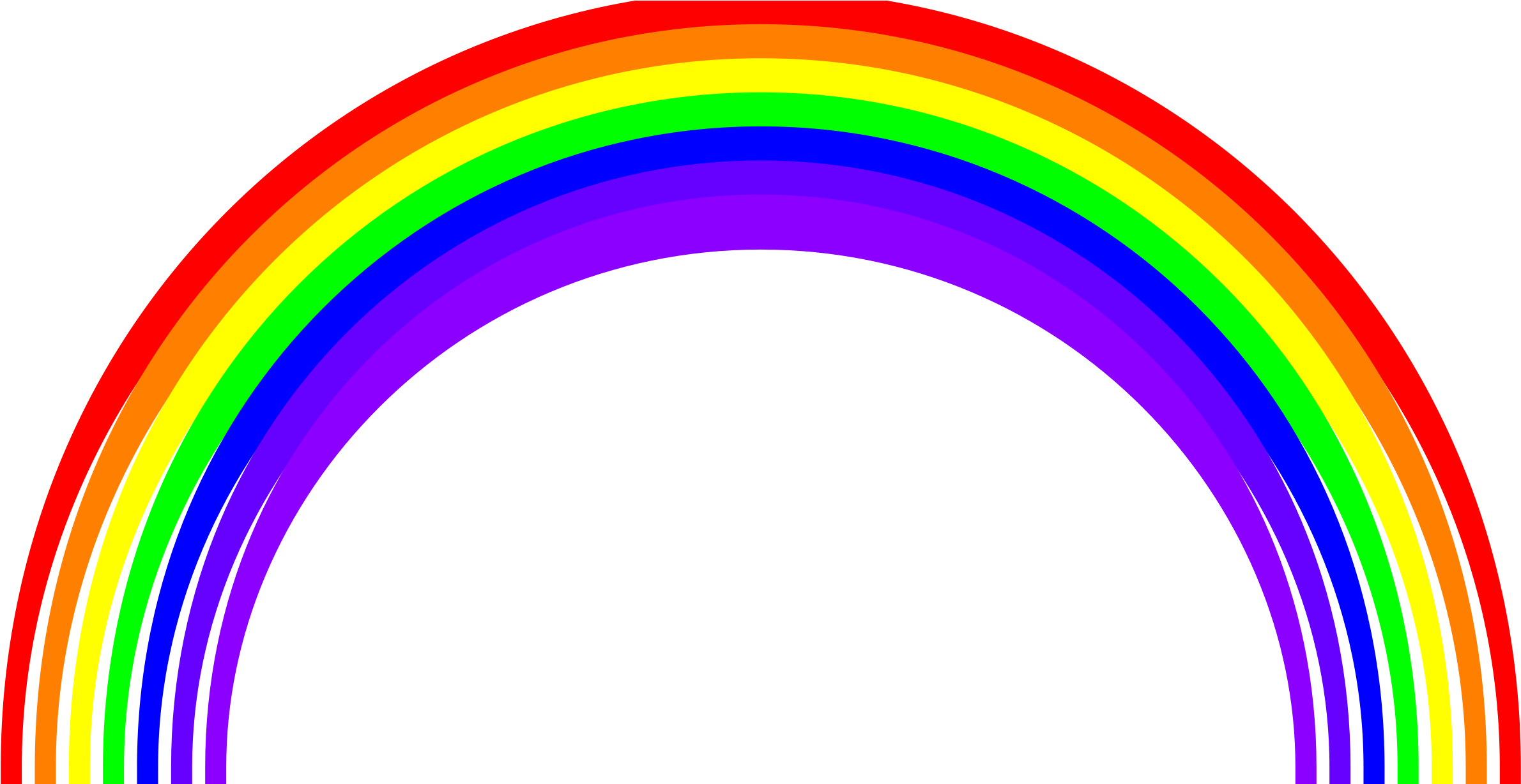 Clipart Of Rainbow - Rainbow Jpg (2400x1227)