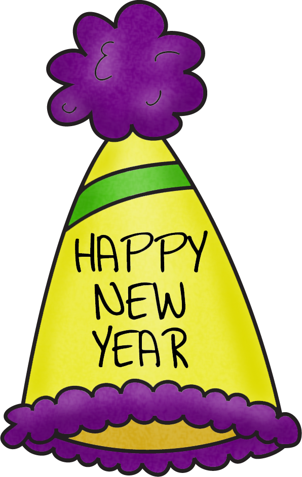 End Of School Year Clipart - New Year Hat Clip Art (596x942)