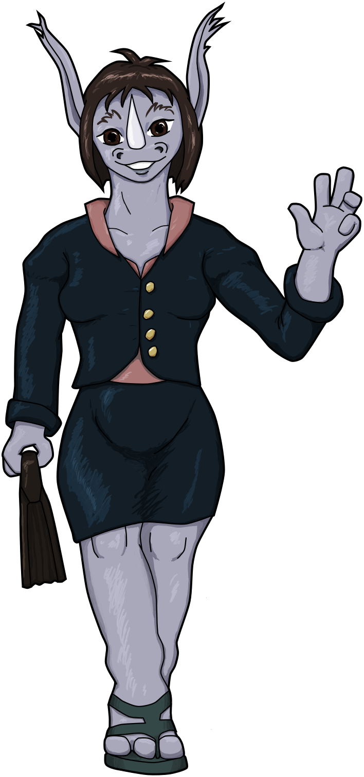 Single Female Lawyer Rhino V2 By Triggerbeast - Cartoon (708x1511)