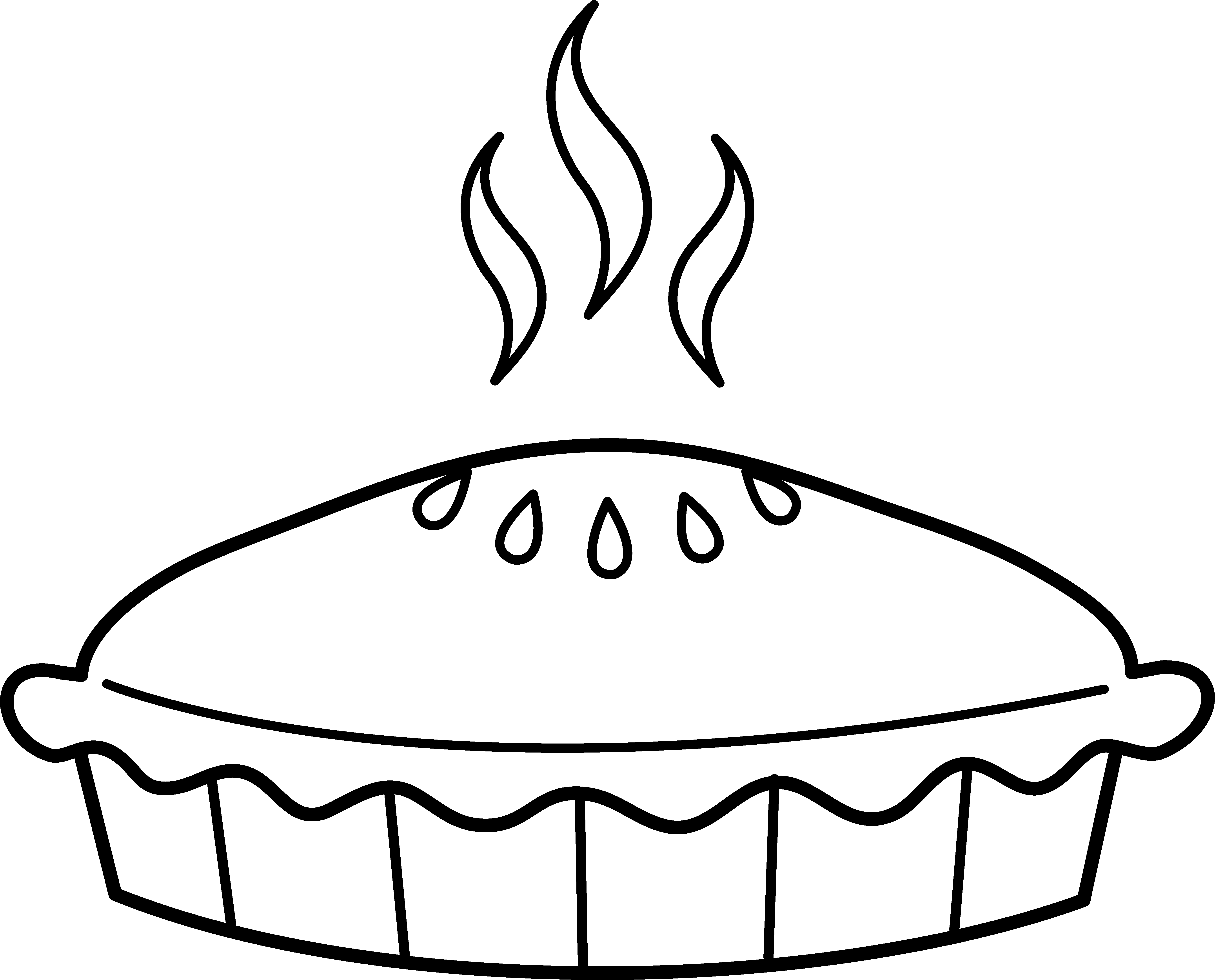 Magic Pies Coloring Pages Apple Pie Clip Art Black - Cartoon Pie Black And White (5529x4459)