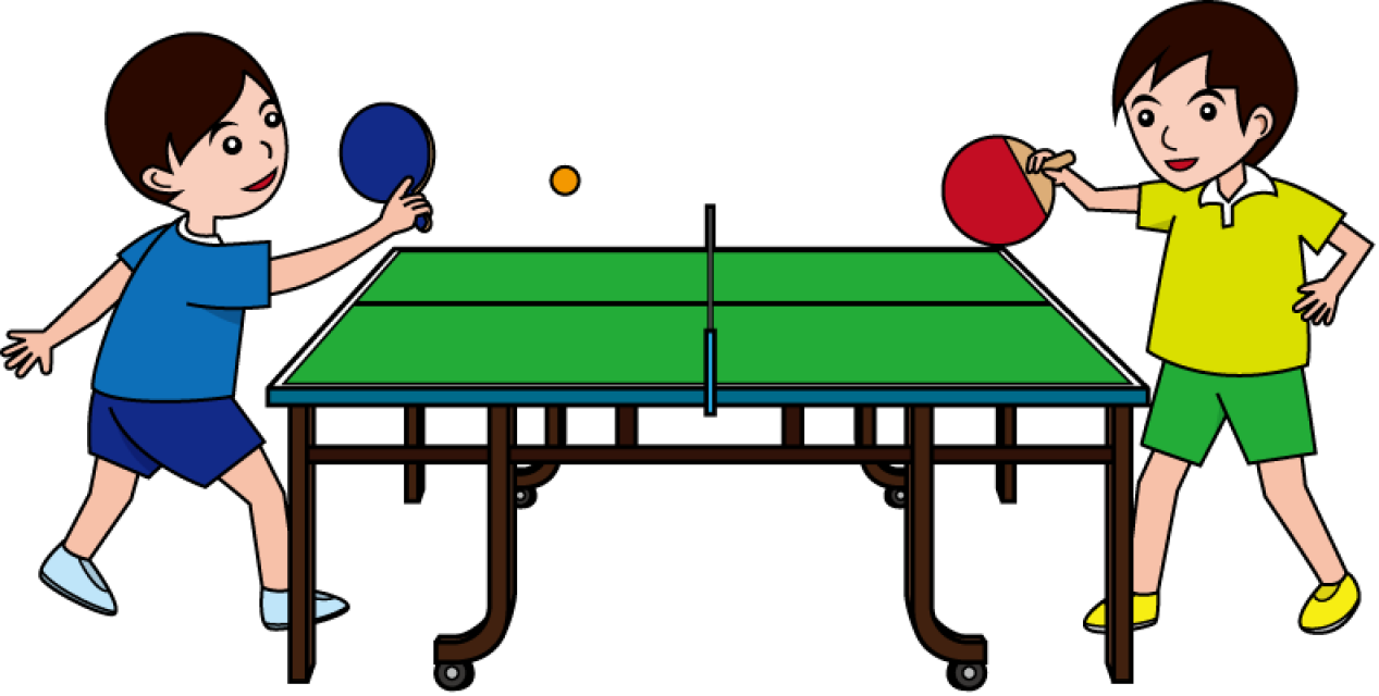 Table Tennis Clipart - Playing Table Tennis Clipart (1267x640)