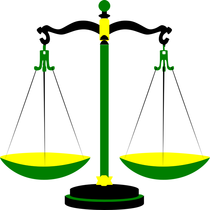 Justice Scales Weighing Law - Scale Of Justice (718x720)
