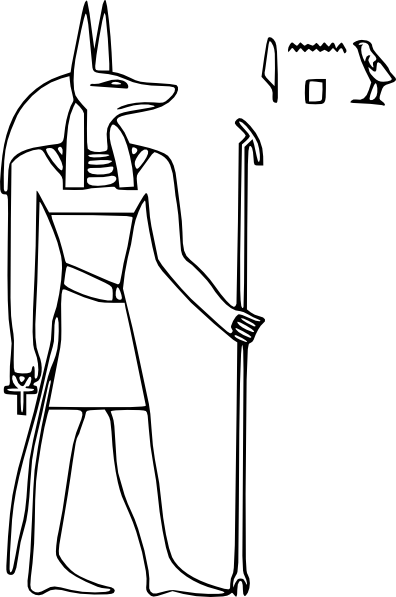 Anubis Clip Art - Anubis Egyptian God Drawing (396x597)