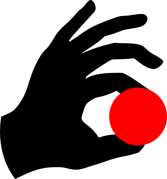 Magic Hand & Red Ball Clip Art - Hand Holding Ball Clipart (558x597)