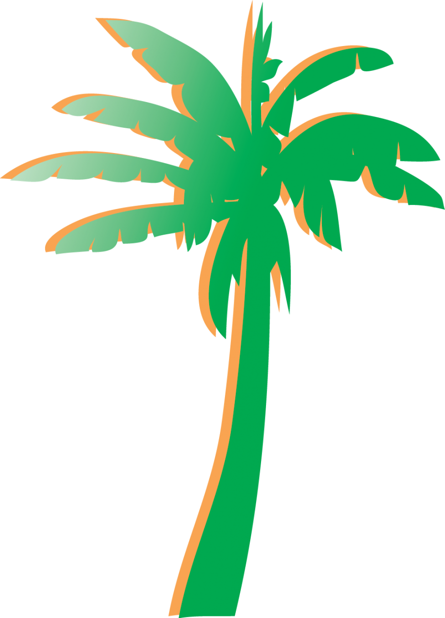 Orange And Green Palm Tree Used To Identify Green Lodges - Palm Png (900x1248)