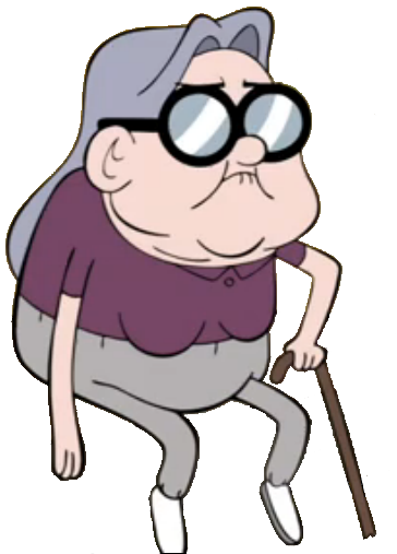Appearance - Gravity Falls Old Woman (364x507)