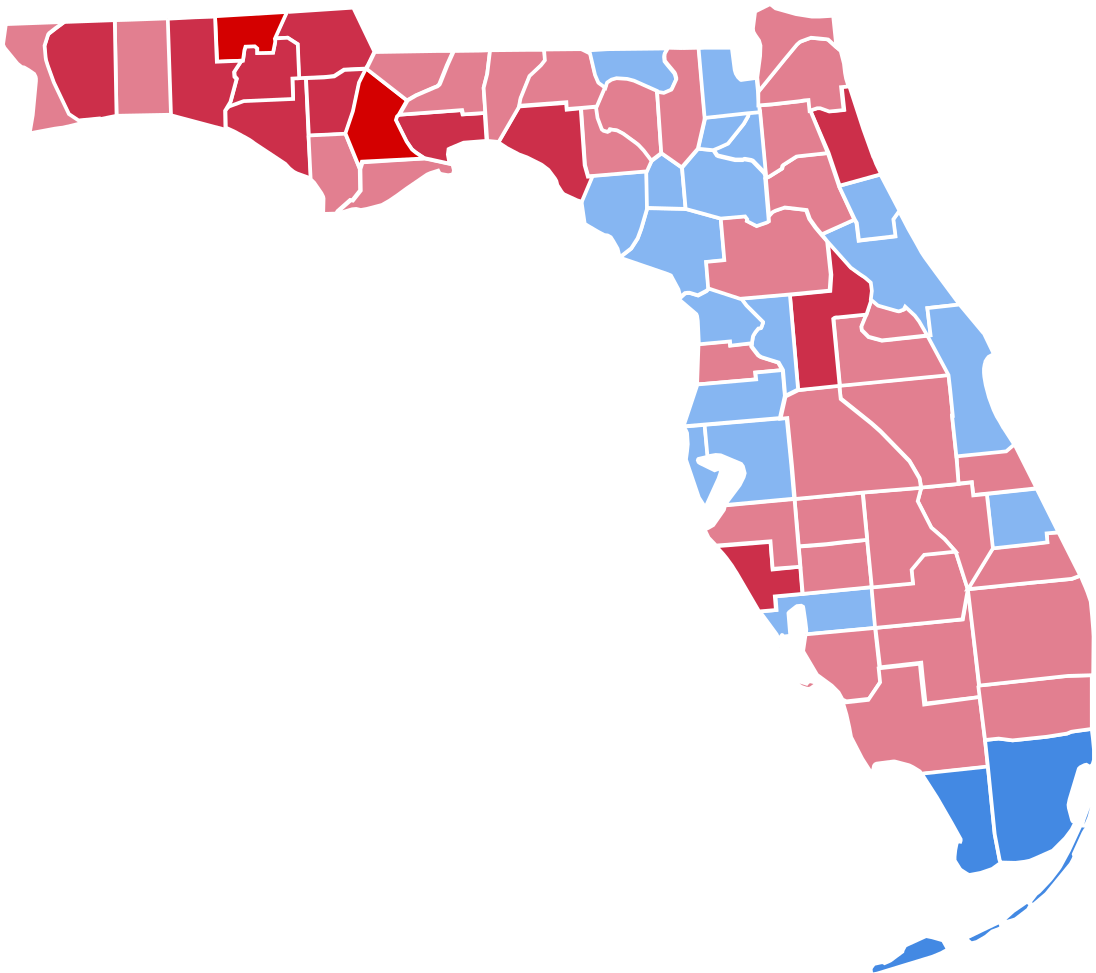 Florida Presidential Election Results - Florida Election Results By County (1155x1024)