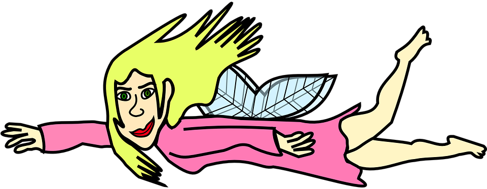 Girl Flying Clipart (960x480)