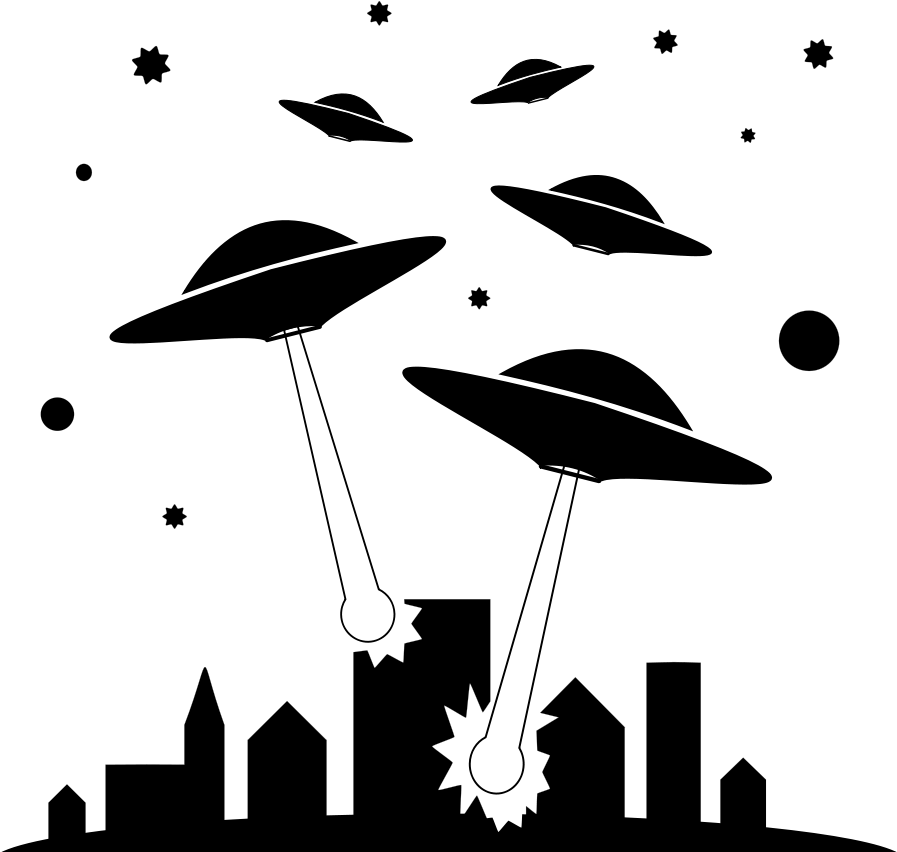 Ufo Clipart Black And White - War Of The Worlds (900x900)