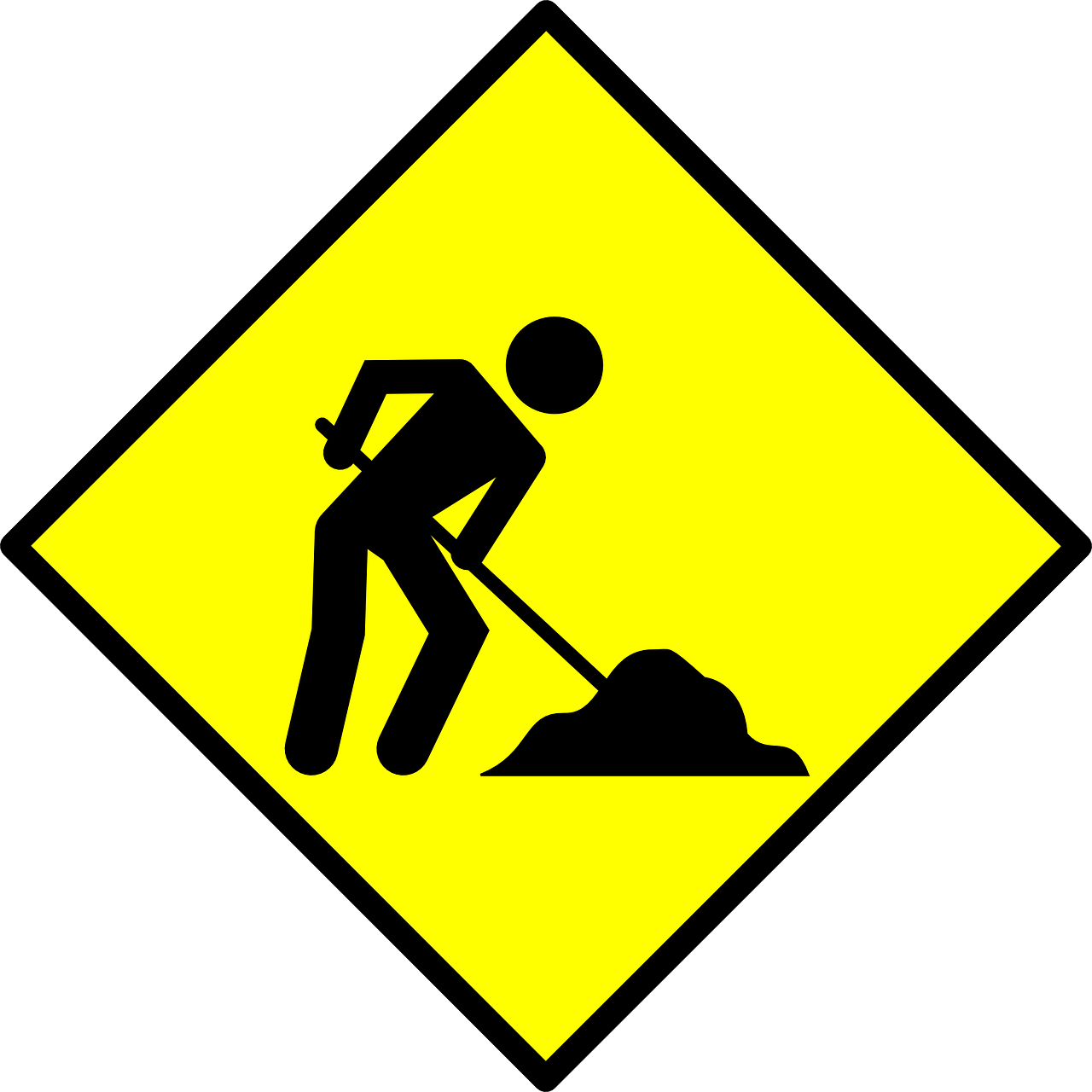 Under Construction Clip Art Free - Under Construction Sign (1280x1280)