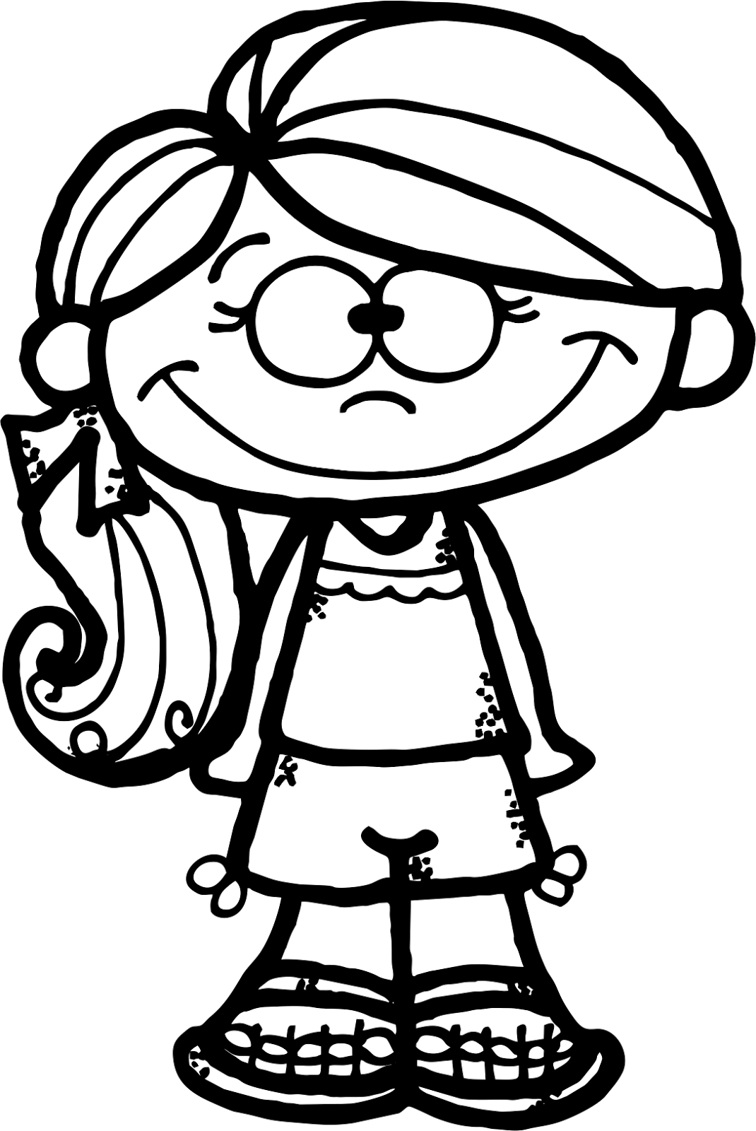 I Am So Excited, I Just Emailed The Printing Shop A - Girl Black White Clipart (1070x1600)